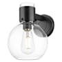 Innovations Lighting Lawton Sphere 9" Tall Bathroom Sconce with Clear Glass Shade Matte Black