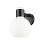 Innovations Lighting Lawton Sphere 9" Tall Wall Sconce Matte Black / Gloss White