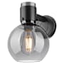 Innovations Lighting Lawton Sphere 9" Tall Bathroom Sconce with Light Smoke Glass Shade Matte Black