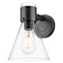 Innovations Lighting Lawton Cone 9" Tall Bathroom Sconce with Clear Glass Shade Matte Black