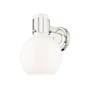 Innovations Lighting Lawton Sphere 9" Tall Wall Sconce Polished Nickel / Gloss White