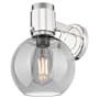 Innovations Lighting Lawton Sphere 9" Tall Bathroom Sconce with Light Smoke Glass Shade Polished Nickel