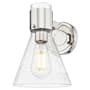 Innovations Lighting Lawton Cone 9" Tall Bathroom Sconce with Clear, Seedy Glass Shade Polished Nickel