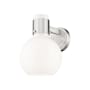 Innovations Lighting Lawton Sphere 9" Tall Wall Sconce Brushed Satin Nickel / Gloss White