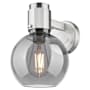 Innovations Lighting Lawton Sphere 9" Tall Bathroom Sconce with Light Smoke Glass Shade Brushed Satin Nickel