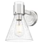 Innovations Lighting Lawton Cone 9" Tall Bathroom Sconce with Clear, Seedy Glass Shade Satin Nickel