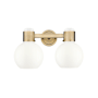 Innovations Lighting Lawton Sphere 2 Light 16" Wide Vanity Light Brushed Brass / Gloss White