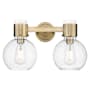 Innovations Lighting Lawton Sphere 2 Light 16" Wide Vanity Light with Clear, Seedy Glass Shades Brushed Brass