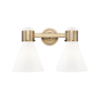 Innovations Lighting Lawton Cone 2 Light 16" Wide Vanity Light Brushed Brass / Gloss White
