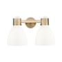 Innovations Lighting Lawton Bell 2 Light 16" Wide Vanity Light Brushed Brass / Gloss White