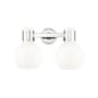 Innovations Lighting Lawton Sphere 2 Light 16" Wide Vanity Light Polished Nickel / Gloss White