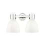 Innovations Lighting Lawton Bell 2 Light 16" Wide Vanity Light Polished Nickel / Gloss White
