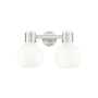 Innovations Lighting Lawton Sphere 2 Light 16" Wide Vanity Light Brushed Satin Nickel / Gloss White