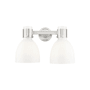 Innovations Lighting Lawton Bell 2 Light 16" Wide Vanity Light Satin Nickel / Gloss White