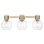 Innovations Lighting Lawton Sphere 3 Light 24" Wide Vanity Light with Clear, Seedy Glass Shades Brushed Brass