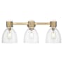 Innovations Lighting Lawton Bell 3 Light 24" Wide Vanity Light with Clear, Seedy Glass Shades Brushed Brass