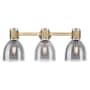 Innovations Lighting Lawton Bell 3 Light 24" Wide Vanity Light with Light Smoke Glass Shades Brushed Brass