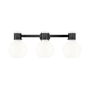 Innovations Lighting Lawton Sphere 3 Light 24" Wide Vanity Light Matte Black / Gloss White
