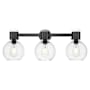 Innovations Lighting Lawton Sphere 3 Light 24" Wide Vanity Light with Clear, Seedy Glass Shades Matte Black