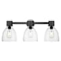 Innovations Lighting Lawton Bell 3 Light 24" Wide Vanity Light with Clear, Seedy Glass Shades Matte Black