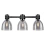 Innovations Lighting Lawton Bell 3 Light 24" Wide Vanity Light with Light Smoke Glass Shades Matte Black