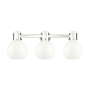 Innovations Lighting Lawton Sphere 3 Light 24" Wide Vanity Light Polished Nickel / Gloss White