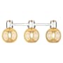Innovations Lighting Lawton Sphere 3 Light 24" Wide Vanity Light with Mercury Glass Shades Polished Nickel