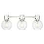 Innovations Lighting Lawton Sphere 3 Light 24" Wide Vanity Light with Clear, Seedy Glass Shades Polished Nickel