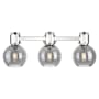 Innovations Lighting Lawton Sphere 3 Light 24" Wide Vanity Light with Light Smoke Glass Shades Polished Nickel