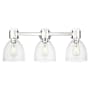 Innovations Lighting Lawton Bell 3 Light 24" Wide Vanity Light with Clear, Seedy Glass Shades Polished Nickel