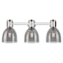 Innovations Lighting Lawton Bell 3 Light 24" Wide Vanity Light with Light Smoke Glass Shades Polished Nickel