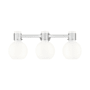 Innovations Lighting Lawton Sphere 3 Light 24" Wide Vanity Light Brushed Satin Nickel / Gloss White