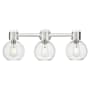 Innovations Lighting Lawton Sphere 3 Light 24" Wide Vanity Light with Clear, Seedy Glass Shades Brushed Satin Nickel