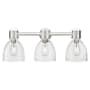 Innovations Lighting Lawton Bell 3 Light 24" Wide Vanity Light with Clear, Seedy Glass Shades Satin Nickel