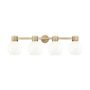 Innovations Lighting Lawton Sphere 4 Light 34" Wide Vanity Light Brushed Brass / Gloss White