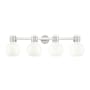 Innovations Lighting Lawton Sphere 4 Light 34" Wide Vanity Light Brushed Satin Nickel / Gloss White