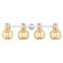 Innovations Lighting Lawton Sphere 4 Light 34" Wide Vanity Light with Mercury Glass Shades Brushed Satin Nickel