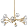 Innovations Lighting Aurora 12 Light 24" Wide Sputnik Chandelier with Clear, Faceted Glass Shades Brushed Brass