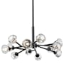 Innovations Lighting Aurora 12 Light 24" Wide Sputnik Chandelier with Clear, Faceted Glass Shades Matte Black