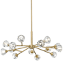 Innovations Lighting Aurora 14 Light 28" Wide Sputnik Chandelier Brushed Brass / Clear