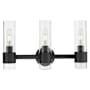 Innovations Lighting Arden 3 Light 19" Wide Vanity Light with Clear Glass Shades Matte Black