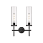Innovations Lighting Lincoln 2 Light 14" Wide Vanity Light Matte Black / Clear