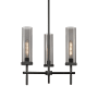 Innovations Lighting Lincoln 3 Light 21" Wide Pendant Matte Black / Plated Smoke
