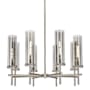 Innovations Lighting Lincoln 8 Light 32" Wide Candle Style Chandelier Satin Nickel / Light Smoke