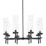 Innovations Lighting Lincoln 8 Light 32" Wide Candle Style Chandelier Weathered Zinc / Clear