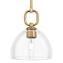 Innovations Lighting Hudson 8" Wide Mini Pendant with Clear Glass Shade Brushed Brass