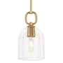 Innovations Lighting Hudson 6" Wide Mini Pendant with Clear Glass Dome Shade Brushed Brass