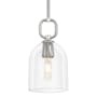 Innovations Lighting Hudson 6" Wide Mini Pendant with Clear Glass Dome Shade Satin Nickel