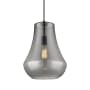 Innovations Lighting Fairfield 12" Wide Pendant Matte Black / Plated Smoke