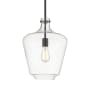 Innovations Lighting Norwalk 12" Wide Pendant Matte Black / Clear